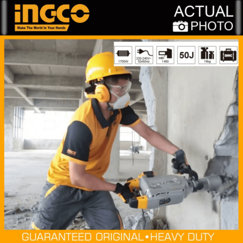 INGCO 16 Kg 1700W Demolition Breaker Hammer PDB17008 - Image 3