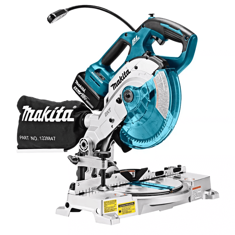 POW.MIT_.72240224_1668014009813.png MAKITA 18V LXT BL ADT Cordless 165 mm Compound Miter Saw with LED Light DLS600RTE - Image 1
