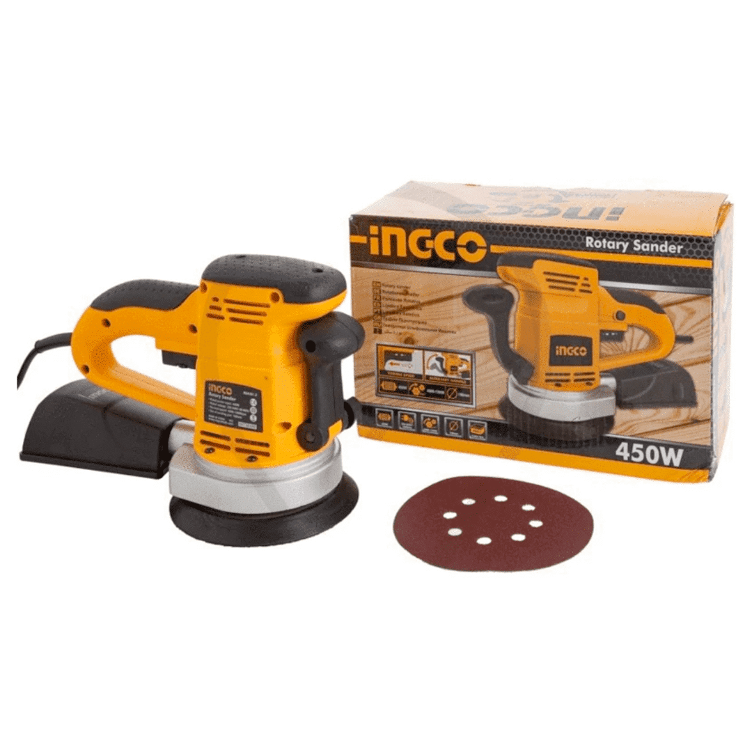 ingco-rotary-sander-rs4508-26-1.png INGCO 450 Watt 13000 RPM Rotary Sander RS4508 - Image 1