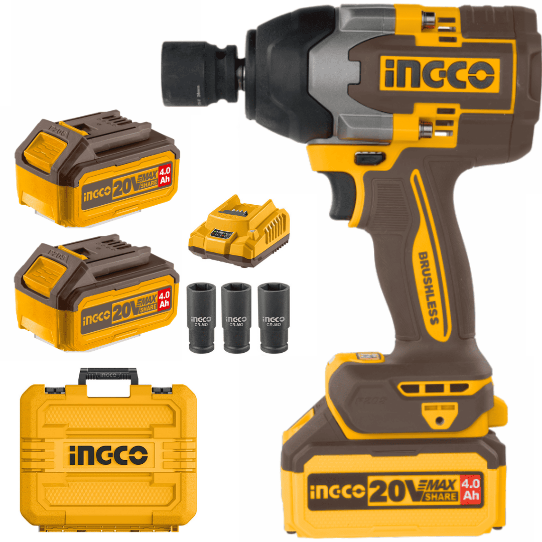 ingco-cordless-impact-wrench-ciwli2085-126 INGCO 20V 850 Nm Battery Impact Wrench with 8 Ah Battery CIWLI2085 - Image 1