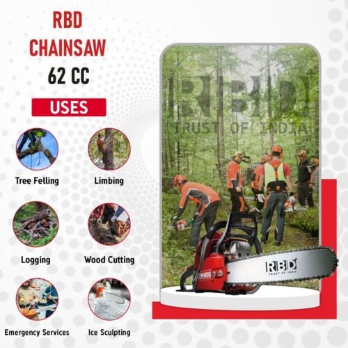 RBD Chainsaw 62CC 4.8 HP 22 Inch with Powerful Petrol Engine RBD-CH-62 - Image 5