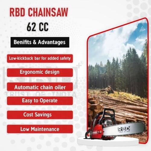 RBD Chainsaw 62CC 4.8 HP 22 Inch with Powerful Petrol Engine RBD-CH-62 - Image 6
