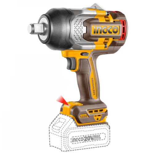 INGCO 1350 Nm Cordless Impact Wrench 20V with 10 Ah Battery CIWLI20135 - Image 3