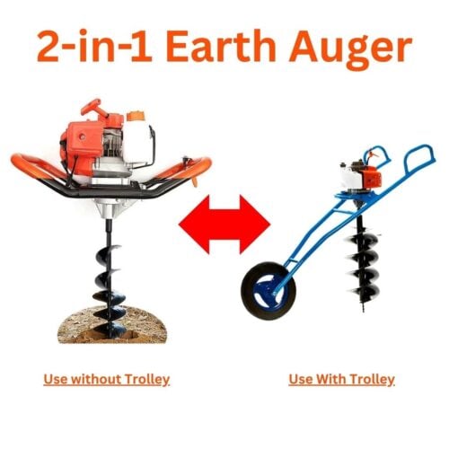 STALLION 63CC 2-in-1 Trolley Earth Auger 3.5 HP with 8 Inch Drill STEA-63 - Image 2